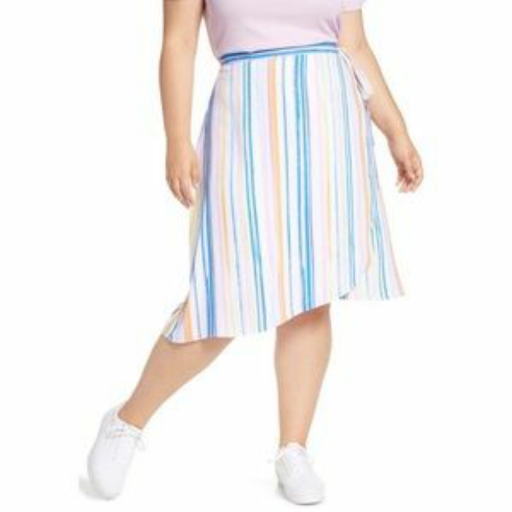 BP Summer Stripe Wrap Skirt Medium